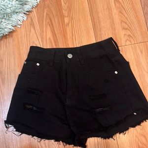 Black Jean Shorts